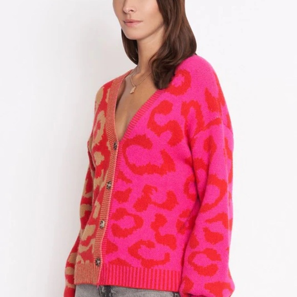 Boutique Leopard Colorblock Cardigan Sweater - Picture 5 of 5